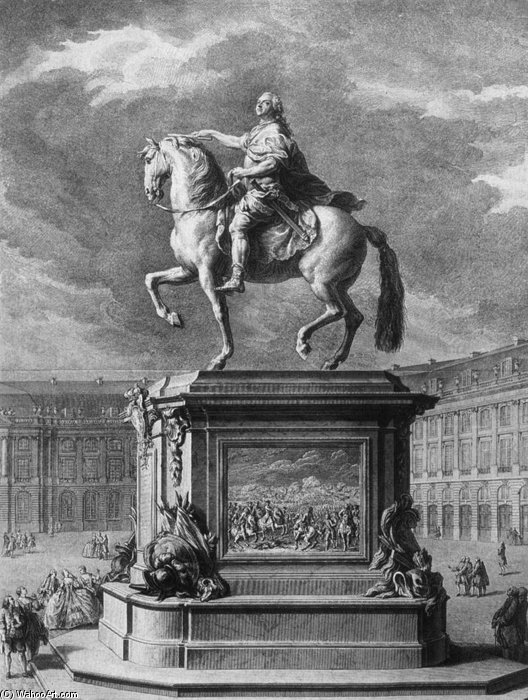 Wikioo.org - The Encyclopedia of Fine Arts - Painting, Artwork by Nicolas Gabriel Dupuis - Equestrian Statue Of Louis Xv At Bordeaux