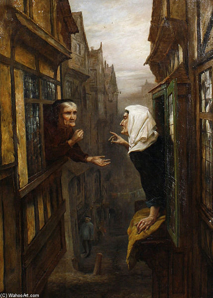 Wikioo.org - The Encyclopedia of Fine Arts - Painting, Artwork by Ralph Hedley - An Argument From Opposite Premises