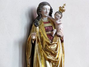 Alsace, Bas-rhin, Molsheim, Eglise Des Jesuites, Statue De La Vierge A L'enfant