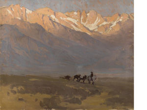 Rider With Pack Horses Beneath Mount Whitney
