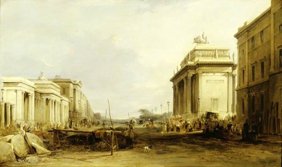 Wikioo.org - The Encyclopedia of Fine Arts - Painting, Artwork by James Netherlands - Hyde Park Corner And Constitution Arch