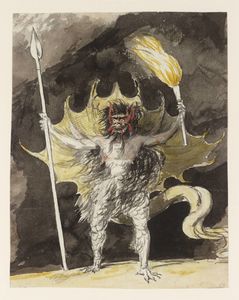 A Devil With Torch And Spear