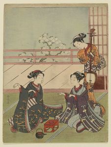 Suzuki Harunobu - Girls Playing The Game Of Ken