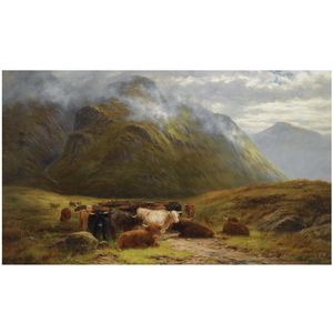 Highland Cattle Resting Near Buchal Etive, Glen Coe