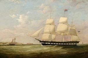 Samuel Walters - The Packet Ship Dewitt Clinton Of New York Departing Liverpool