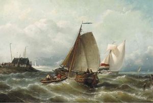 Shipping On Choppy Waters By A Coast