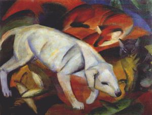 Franz Marc - three animals (dog, fox and cat) -