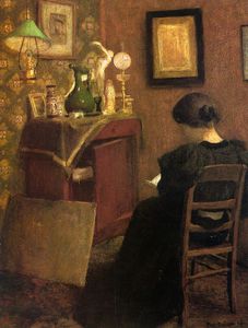 Woman Reading - oil on canvas -