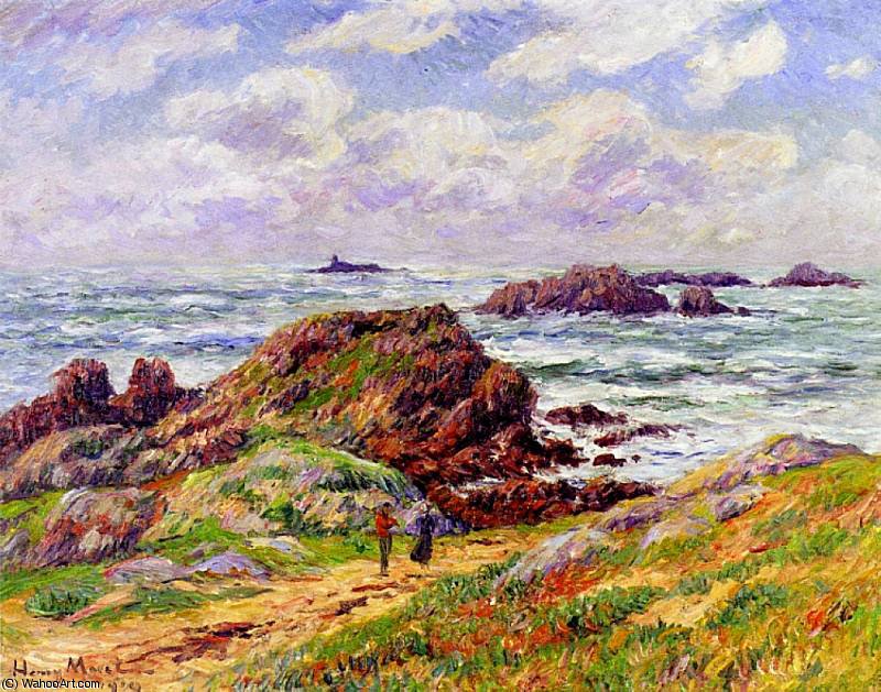 Wikioo.org - The Encyclopedia of Fine Arts - Painting, Artwork by Henri Moret - Rocks at Porspoder Finistere