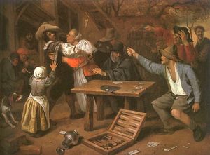 Card Players Quarreling - oil on canvas -