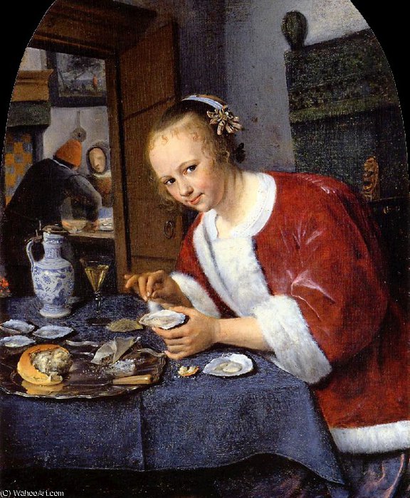 Wikioo.org - The Encyclopedia of Fine Arts - Painting, Artwork by Jan Steen - oysters