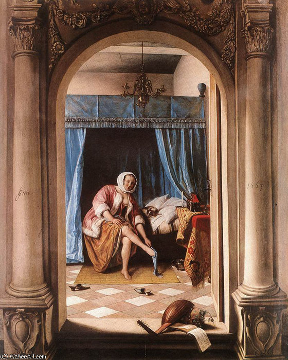 Wikioo.org - The Encyclopedia of Fine Arts - Painting, Artwork by Jan Havicksz Steen - the morning toilet