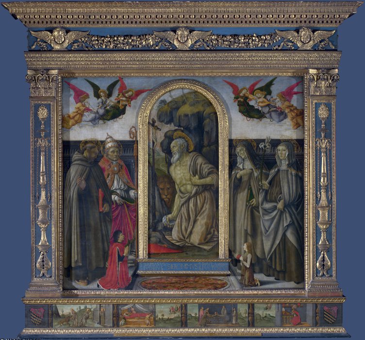 Wikioo.org - The Encyclopedia of Fine Arts - Painting, Artwork by Francesco Di Giovanni Botticini - S. gerolamo altarpiece