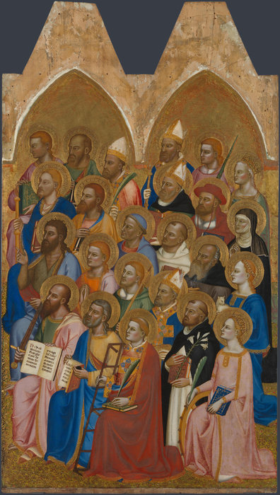 Wikioo.org - The Encyclopedia of Fine Arts - Painting, Artwork by Jacopo Di Cione - Adoring saints - right main tier panel