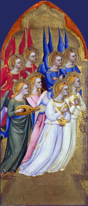 Wikioo.org - The Encyclopedia of Fine Arts - Painting, Artwork by Jacopo Di Cione - Seraphim, Cherubim and Adoring Angels