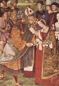 siena - Aeneas Piccolomini Introduces Eleonora of Portugal to Frederick III (detail)