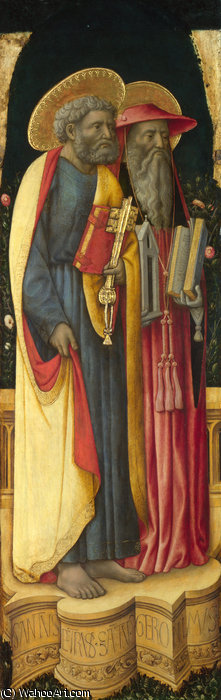Wikioo.org - The Encyclopedia of Fine Arts - Painting, Artwork by Antonio Vivarini - Saints Peter and Jerome