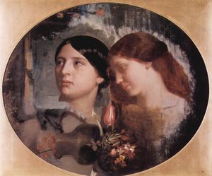 Zwei Frauen mit Blumenstrauss