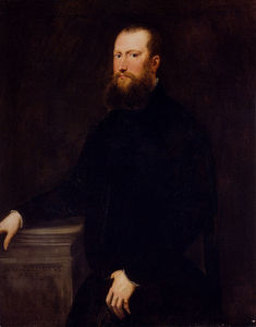 Robusti jacopo portrait of a bearded venetian nobleman