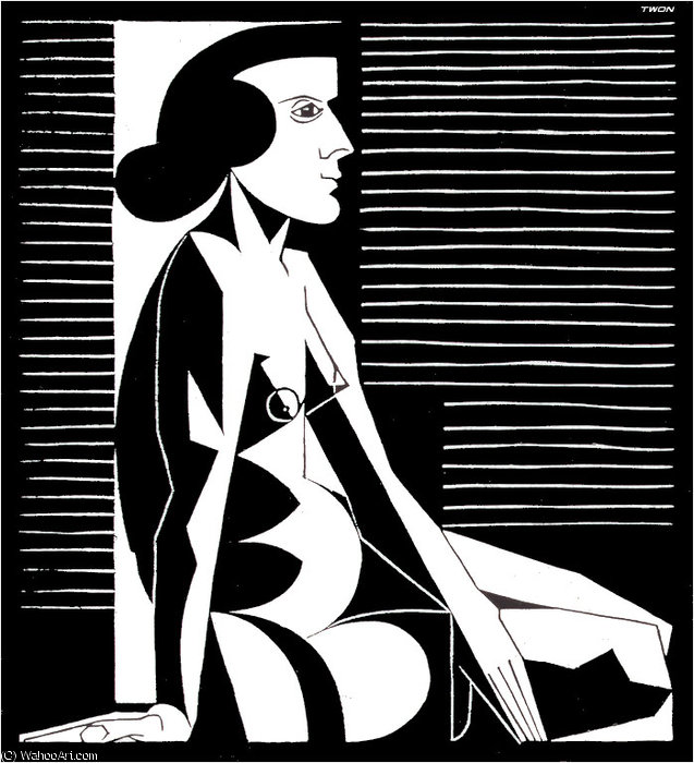 nudo femminile - Maurits Cornelis Escher | Wikioo.org – L'Enciclopedia delle Belle Arti