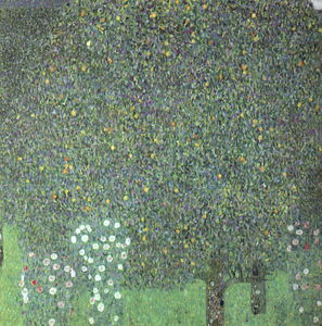 Gustav Klimt - Roses Under the Trees, oil on canvas, Musée d-Or