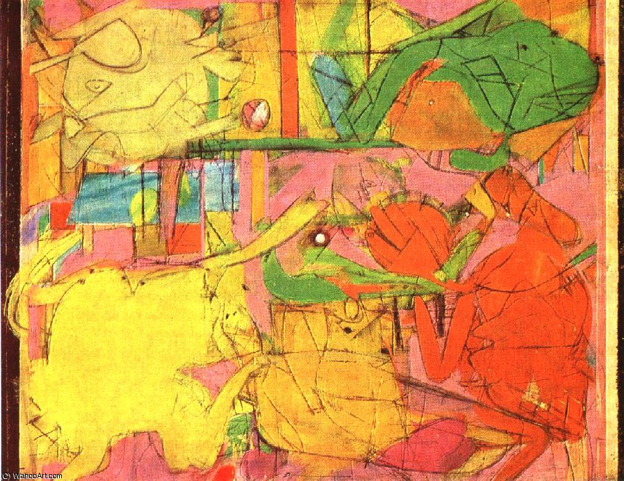 Wikioo.org - The Encyclopedia of Fine Arts - Painting, Artwork by Willem De Kooning - Study for backdrop (labyrinth),1946, private