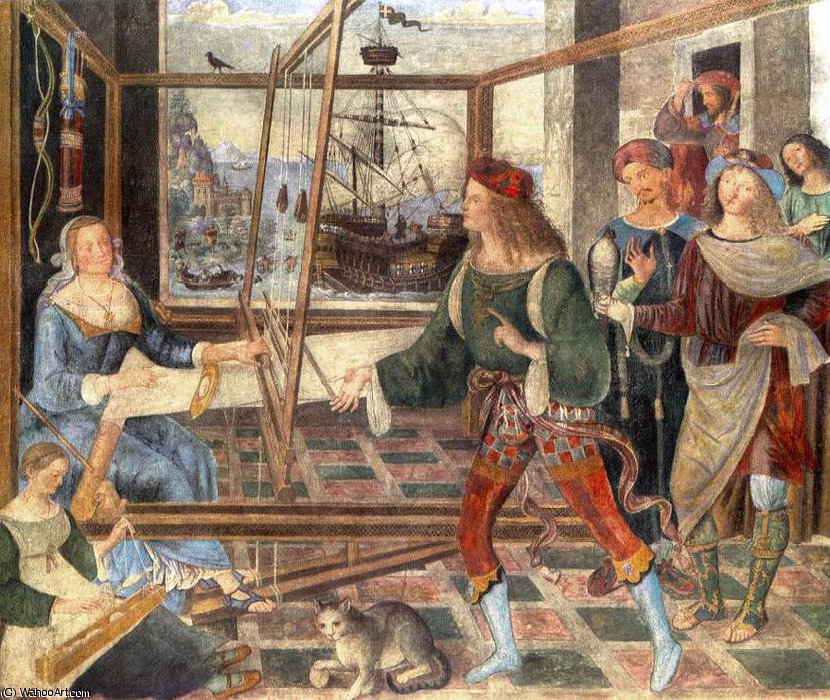 Wikioo.org - The Encyclopedia of Fine Arts - Painting, Artwork by Bernardino Di Betto (Pintoricchio) - Pinturicchio Il ritorno di Odisseo