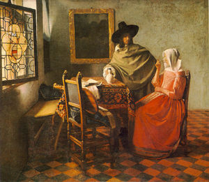 Johannes Vermeer - The glass of wine, Gemäldegalerie