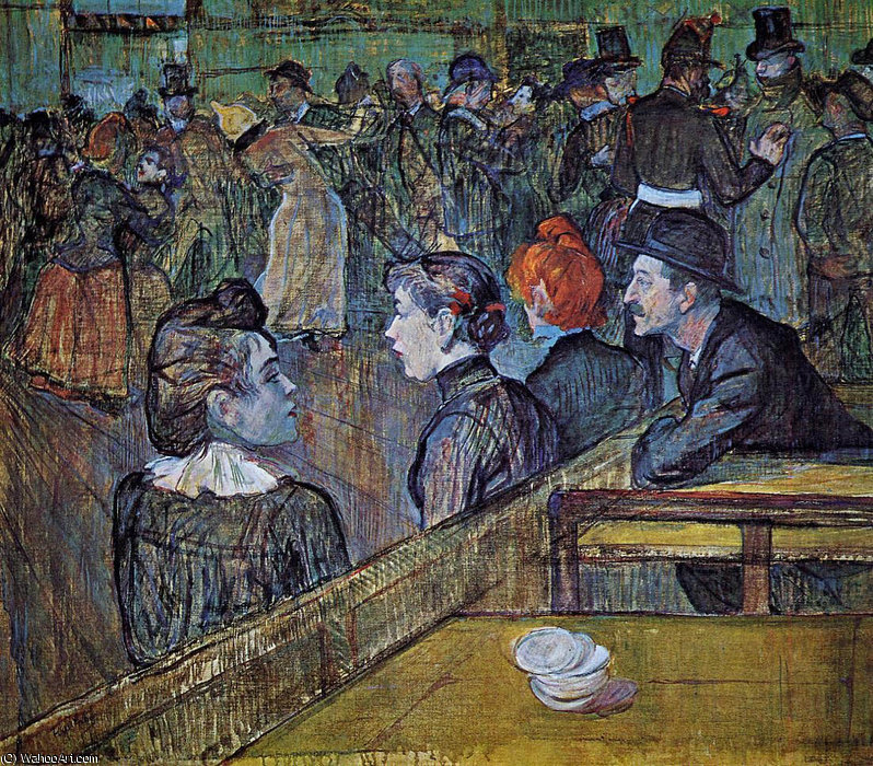 Wikioo.org - The Encyclopedia of Fine Arts - Painting, Artwork by Henri De Toulouse Lautrec - At the Moulin de la Galette Dance Hall
