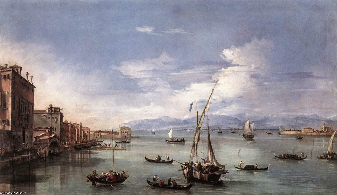 Wikioo.org - The Encyclopedia of Fine Arts - Painting, Artwork by Francesco Lazzaro Guardi - The Lagoon from the Fondamenta Nuove