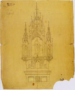 Elevation of a Neo-Gothic altar