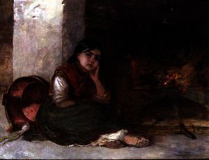 Girl by a Fireside