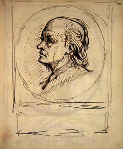 Portrait of William Blake, from a notebook used