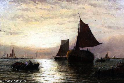 Wikioo.org - The Encyclopedia of Fine Arts - Painting, Artwork by George Stanfield Walters - Evening shipping