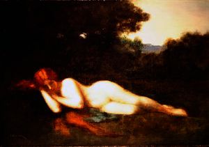 Nude lying down