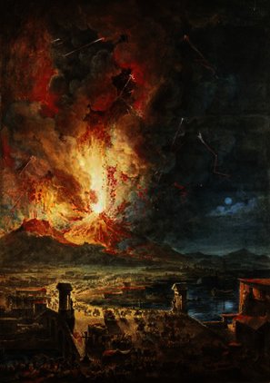 Wikioo.org - The Encyclopedia of Fine Arts - Painting, Artwork by Louis Jean Desprez - The Great Eruption of Mt. Vesuvius
