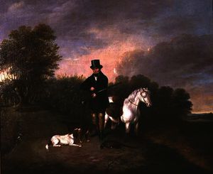 Sportsman with dogs and game
