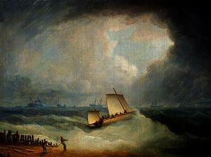 A Deal Lugger Going off to a Storm-bound Ship