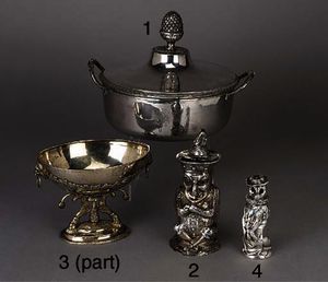 A french silver vegetable dish with an associated cover