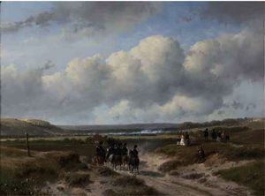 Cavalry on its way to the ten-day battle near hasselt