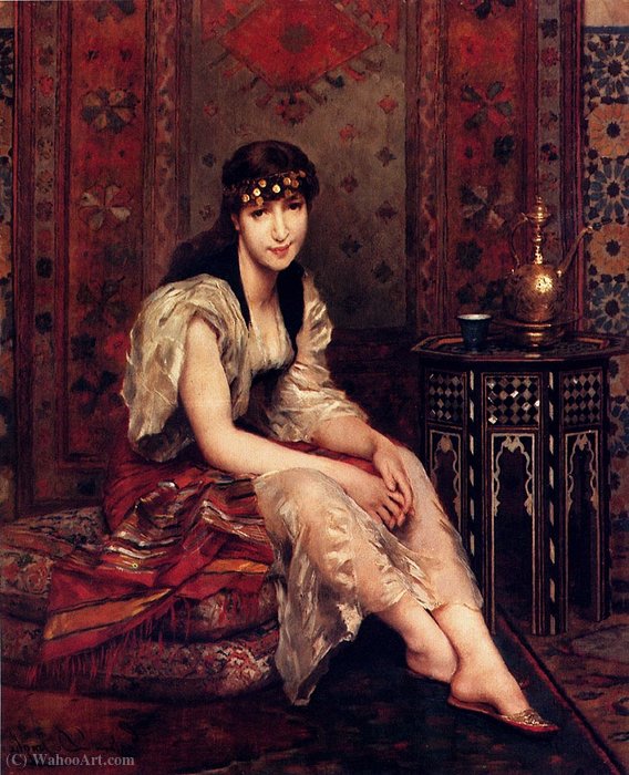 Wikioo.org - The Encyclopedia of Fine Arts - Painting, Artwork by Gustave Leonard De Jonghe - Meditation