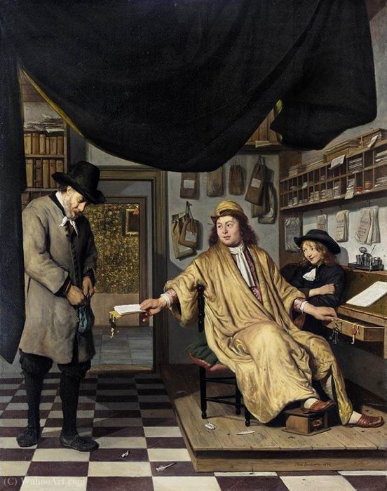 Wikioo.org - The Encyclopedia of Fine Arts - Painting, Artwork by Job Adriaensz Berckheyde - A Notary in His Office