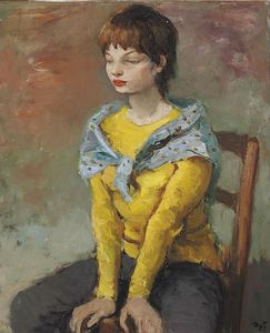 Young Irish Girl in A Yellow Sweater, (1950)