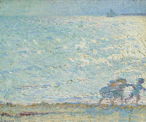 Children on the Beach with Breakers, (1912)
