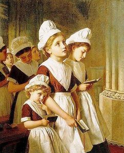 Sophie Gengembre Anderson - Young Girls at Prayer in the Chapel