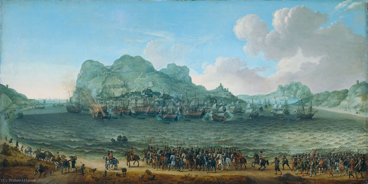 Wikioo.org - The Encyclopedia of Fine Arts - Painting, Artwork by Adam Willaerts - Dutch victory in the battle of Gibraltar
