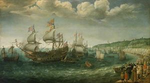 Embarkation of the Elector Palatine in the 'Prince Royal' at Dover