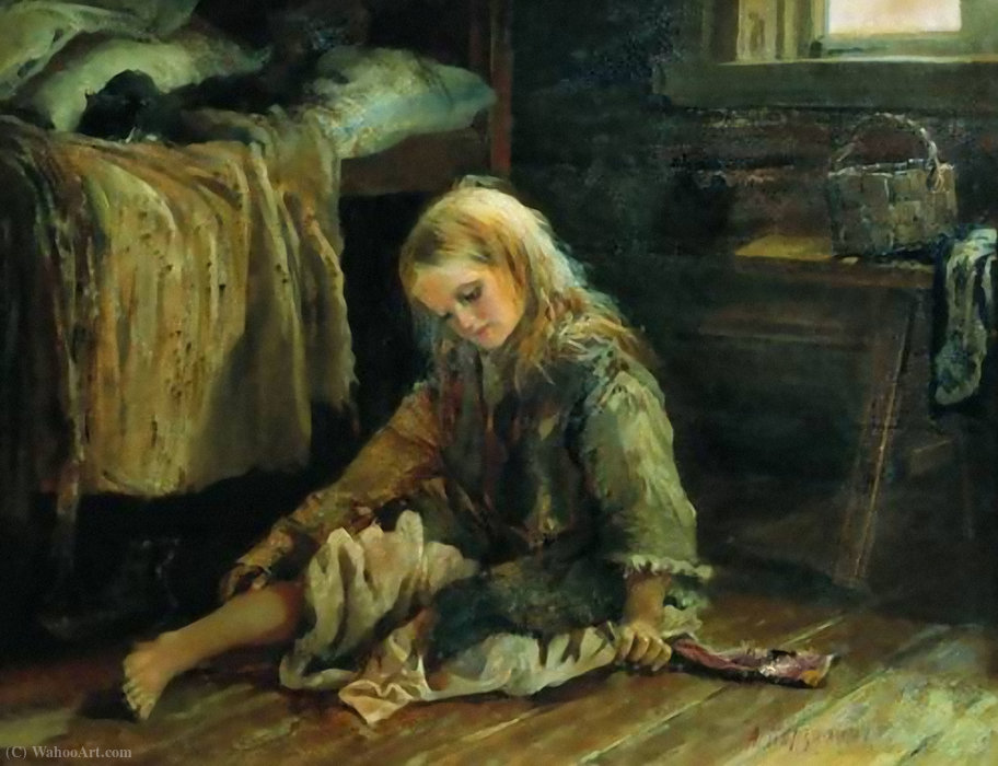 Wikioo.org - The Encyclopedia of Fine Arts - Painting, Artwork by Aleksei Ivanovich Korzukhin - Girl