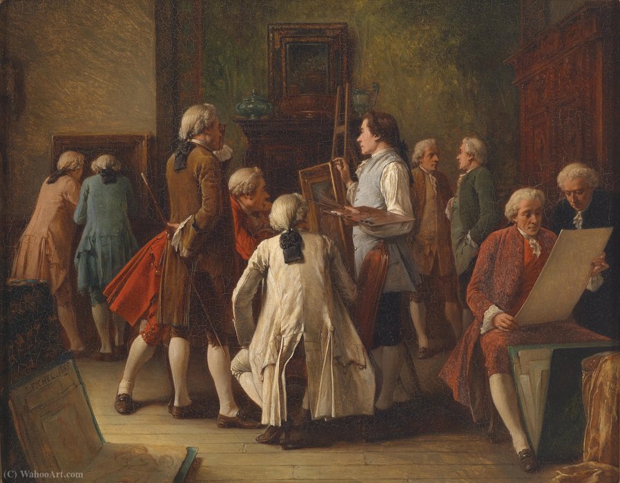 Wikioo.org - The Encyclopedia of Fine Arts - Painting, Artwork by Benjamin Eugene Fichel - Art lovers in the studio