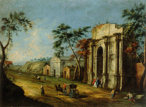 Capriccio with classical triumphal arch